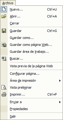 Captura Menú “Archivo” Captura Menú “Archivo”