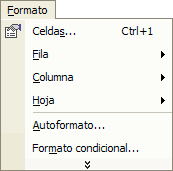 Captura Menú “Formato” Captura Menú “Formato”