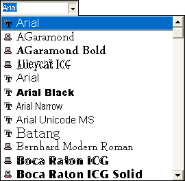 Captura del cuadro de diálogo de las fuentes