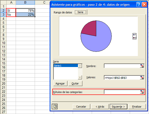 Captura cuadro “Rótulos del eje de categorías (X)” de la pestaña “Serie” Captura cuadro “Rótulos del eje de categorías (X)” de la pestaña “Serie”