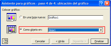 Captura de la opción “Como objeto en” Captura de la opción “Como objeto en”