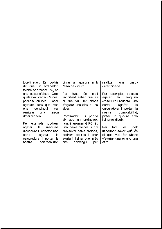 Secció de tres columnes