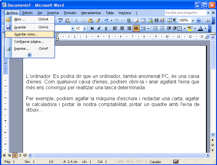 Guardar document com