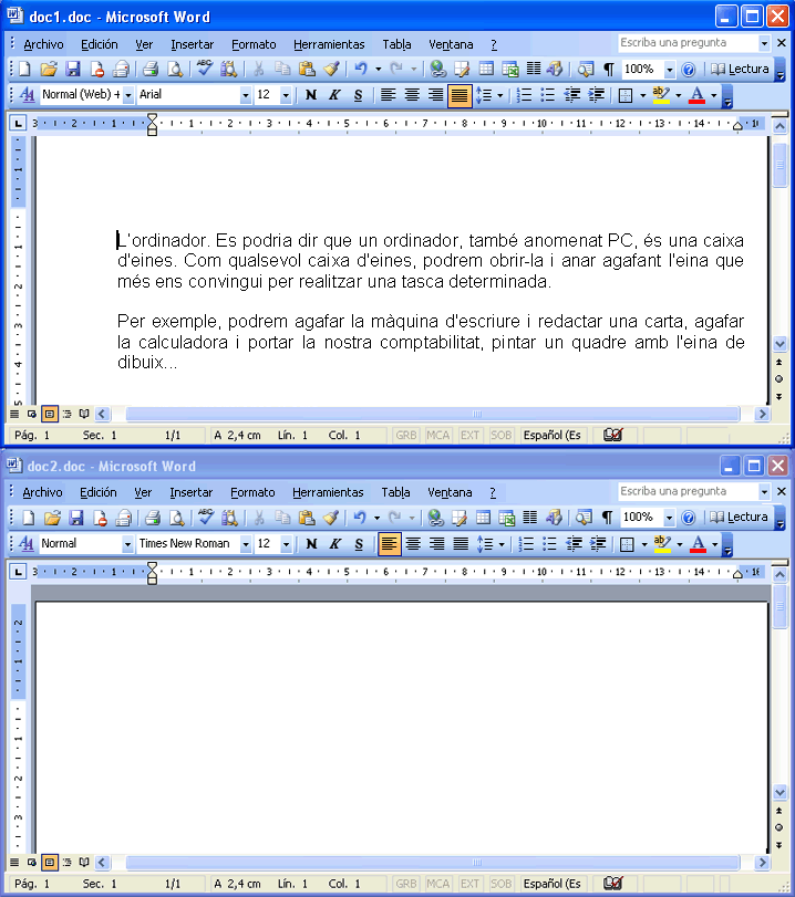 Comparació dels dos documents