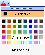 Selecció de color de lletra