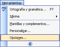 Opcions d’ortografia