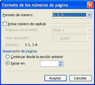 Format dels números de pàgina