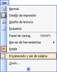 Veure capçalera i peu de pàgina