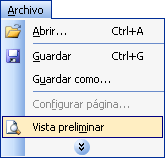 Menú Visualització prèvia