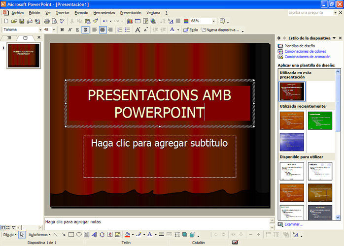 Captura Introducció text: Presentacions amb PowerPoint