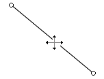 Captura punter en forma de quatre fletxes sobre la línia