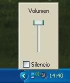 captura del ajuste de volumen en la barra de herramientas