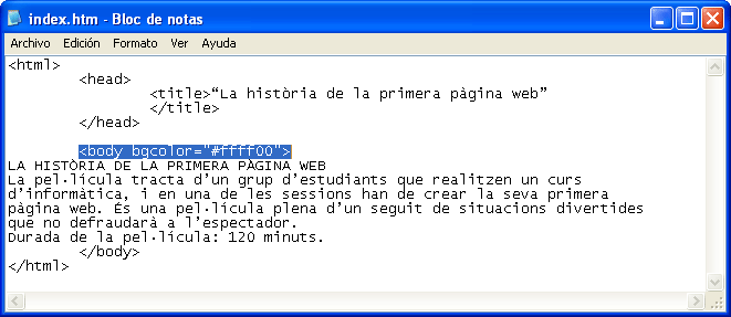 Captura codi color fons