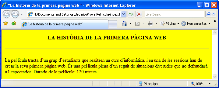 Captura visualització mida text en Windows Internet Explorer