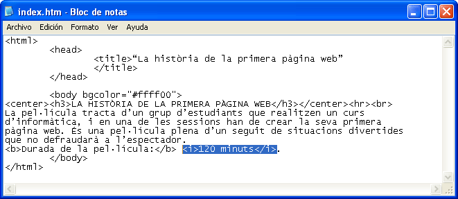 Captura codi text en cursiva