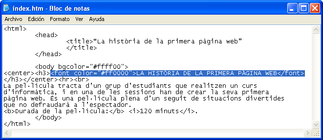 Captura codi color lletra