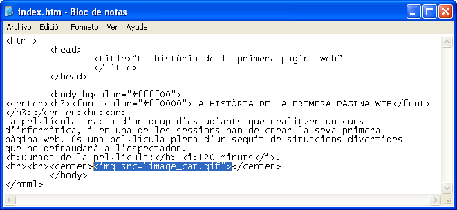 Captura codi incloure imatge