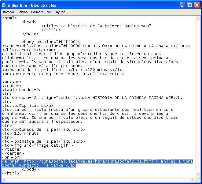 Captura codi enllaç