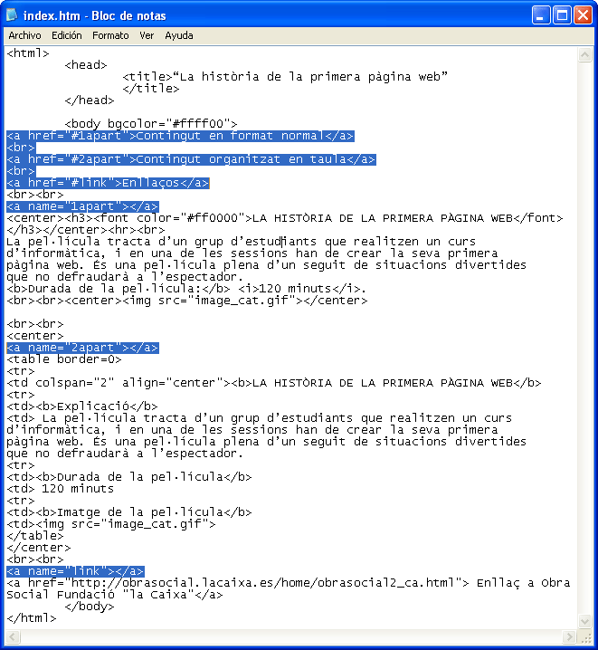 Captura codi enllaç a secció