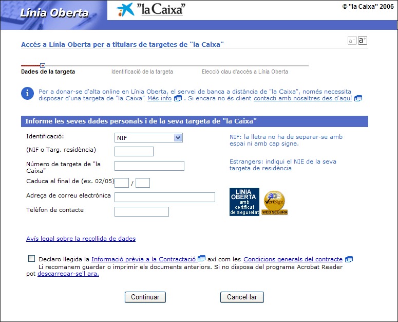 Captura finestra Línia oberta