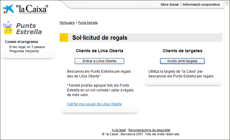 Captura pantalla Solicitut de regals