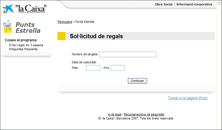 Captura pantalla Solicitut de regals