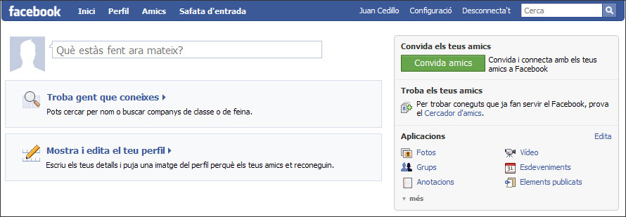 Captura pàgina principal del nostre Facebook