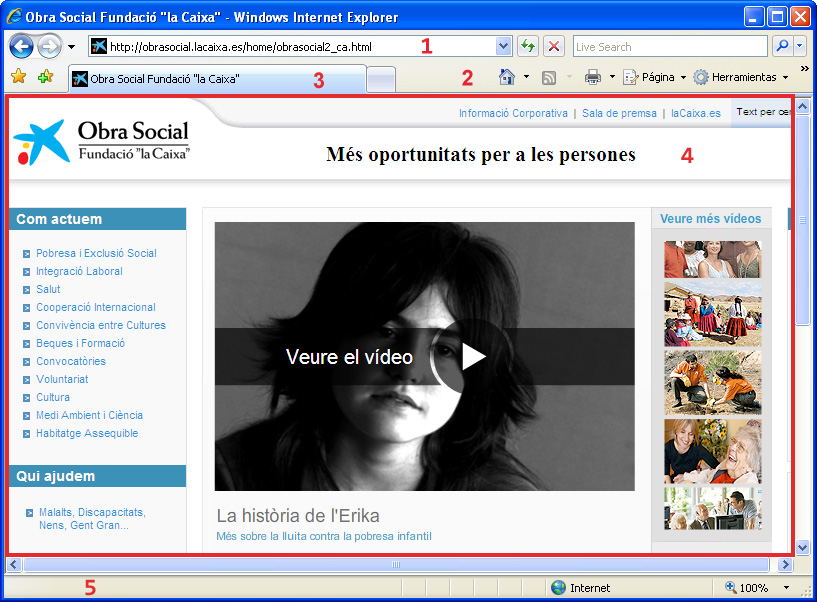 Captura finestra del Windows Internet Explorer