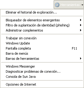 Captura menú Herramientas
