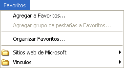 Captura menú Favoritos