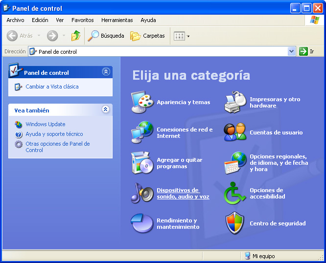 Captura finestra Panel de control