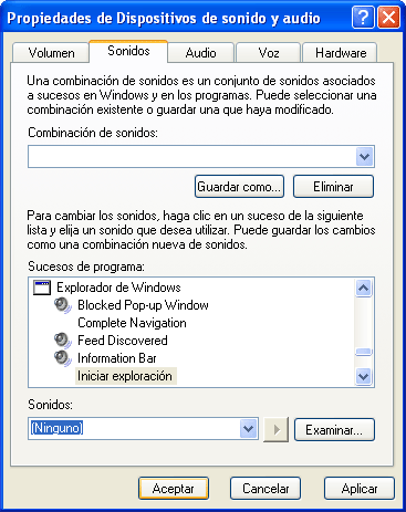Captura finestra Propiedades de Dispositivos de sonido, audio y voz