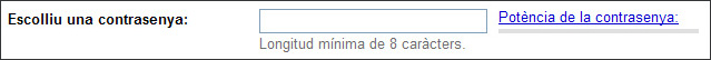 Captura camp Escolliu una contrasenya