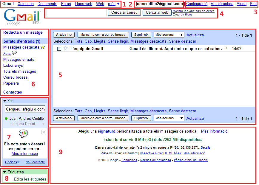 Captura finestra compte de correu