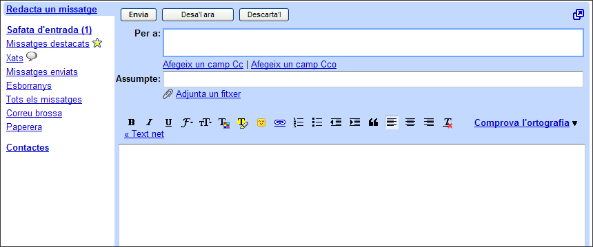 Captura finestra Redacta un missatge
