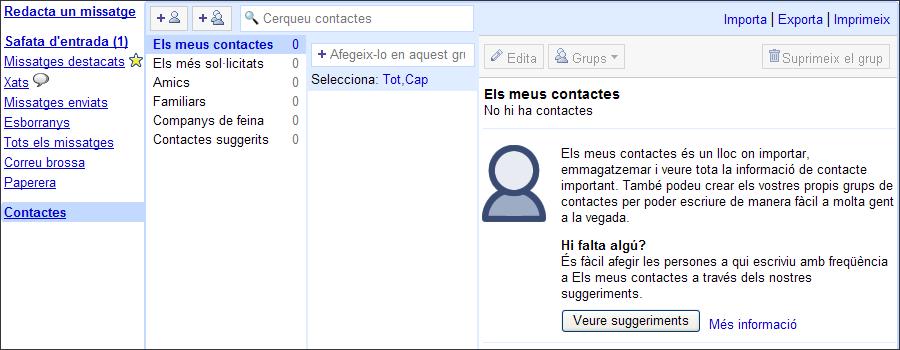 Captura finestra contactes