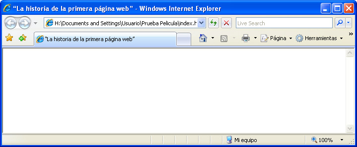 Captura visualitzación título en Windows Internet Explorer