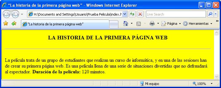Captura visualitzación texto en negrita en Windows Internet Explorer