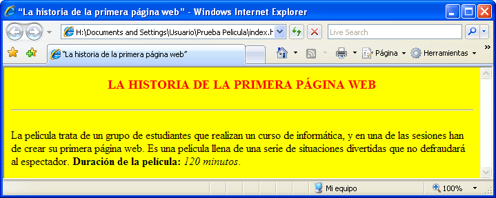 Captura visualitzación color letra en Windows Internet Explorer